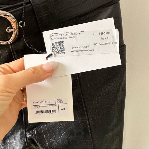 ALESSANDRA RICH Croc-effect Leather Pants - Picture 8 of 13